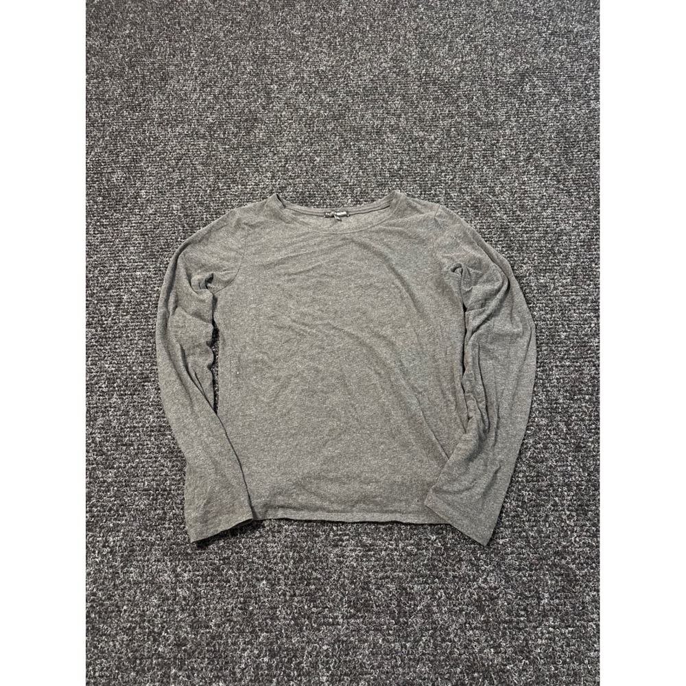 Fashion Nova Womens Heather Gray Long Sleeve Crew Neck Jersey Knit Top